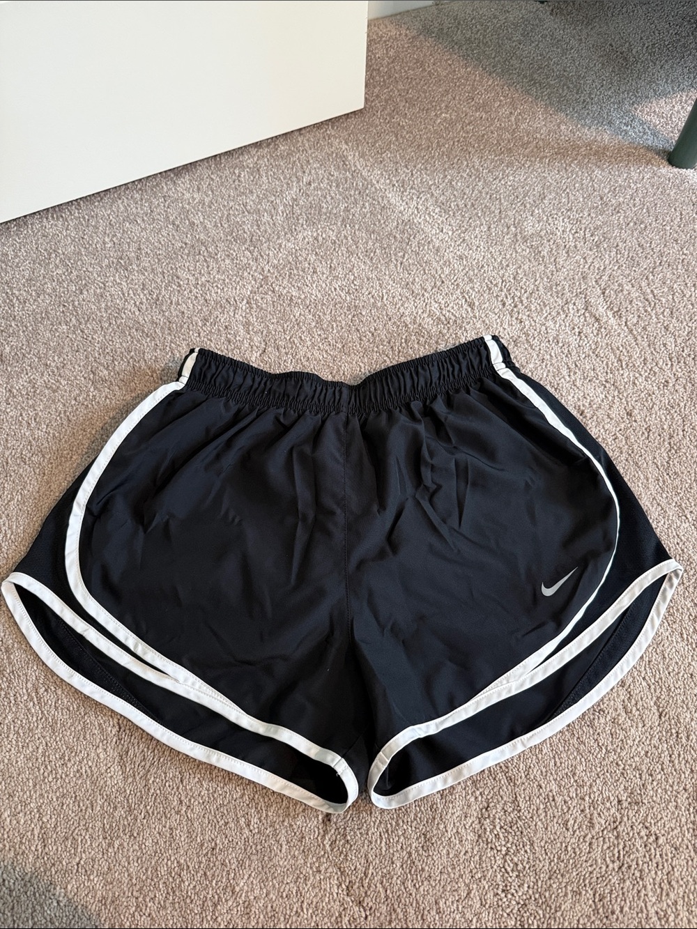 Nike Black Women's Athletic Running Shorts with White Trim